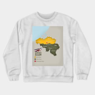 Kingdom of Belgium beautiful map Crewneck Sweatshirt